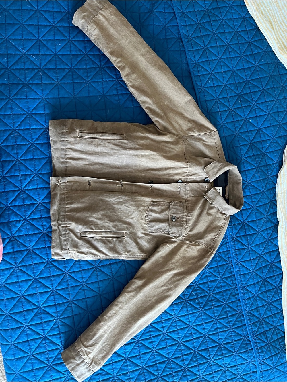 Flint and Tinder WAXED TRUCKER JACKET excellent condition tan small